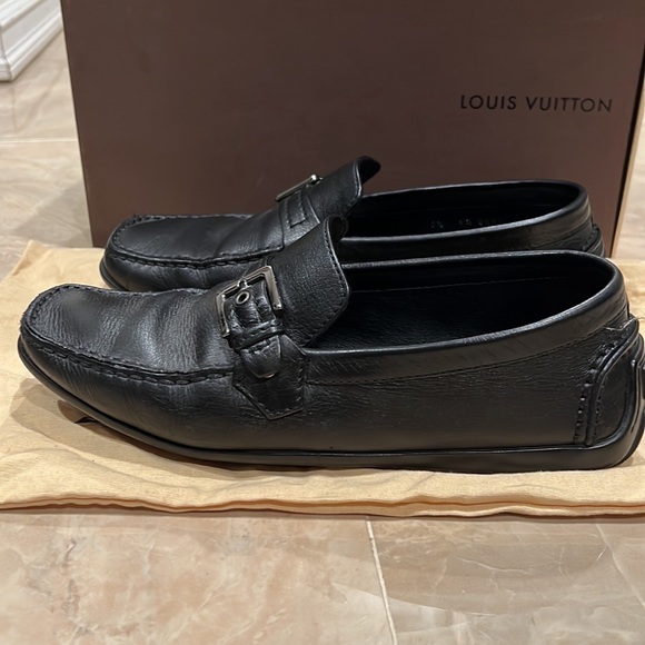 Authentic Louis Vuitton Black Leather Loafers - Picture 3 of 7